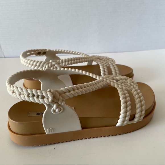Melissa + Salinas Cosmic Sandals in White and Natural Size US 5 - Picture 7 of 14